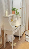 1:6 Scale Dollhouse Vintage Vanity Table with Chair Handmade Miniature Dressing Table