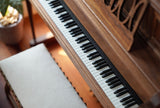 Craftuneed Miniature Dollhouse 1:6 Scale Wooden Upright Piano with Matching Stool Doll Furniture