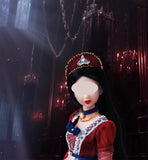 Handmade 1:6 Scale Vintage Romantic Doll Dress Renaissance-Inspired Court Gown with Jewellery