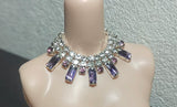 1:6 Scale Doll Rhinestone Necklace and Earrings Set Miniature Jewellery Handmade