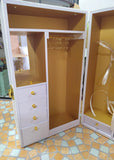Handmade Dollhouse Portable Wardrobe Storage Case Miniature Doll Closet 1/6 1/12 Scale