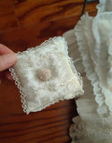 Handmade Miniature Bedding Set Dollhouse French Style Lace Blanket Pillow 1/6 1/4 Scale