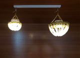 Handmade Dollhouse Faux Crystal Chandelie 1:6 Scale Miniature Ceiling Light Hanging Lamp