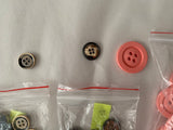 Job lot 62pcs pink dark grey gold circle sew on button plastic round button