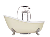 Craftuneed 1:6 Scale Miniature Vintage Clawfoot Bathtub and Freestanding Faucet Dollhouse Bathroom Bath Furniture For Fashion Dolls