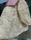 Handmade Baby Girl Lace Dress, Toddler Floral Pink Collar Outfit Children Wear Luxury