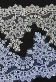 Ivory or White Floral Lace Trim Embroidered Border Edging, Bridal Sewing DIY (10 Yards)