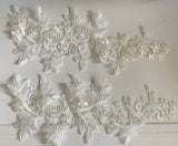 Craftuneed Bundle 7pcs ivory and white sew on lace applique embroidered floral tulle lace motif patch Mix lot