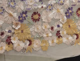 3D Floral Embroidered Lace Fabric – Multi-Color Tulle Mesh Material for Dressmaking, 3Meters