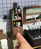 1:6 Scale1:6 Scale Dollhouse Bathroom Shelf Toilet Paper Holder Handmade Miniature Wood Furniture