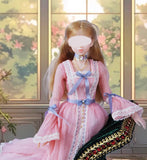 Handmade 1:6 Scale Victorian Style Doll Dress with Necklace – Custom Miniature Fashion Outfit