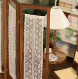 1:6 Scale Miniature French Vintage Folding Screen Dollhouse Room Divider with Lace & Fabric Panels Handmade Doll Furniture