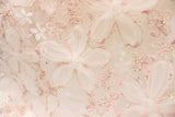 Pink 3D Floral Embroidered Lace Fabric with Sequins Tulle Mesh 3 Meters