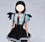 1:6 Scale Doll Outfit Little Devil Wing Top Skirt Stockings Handmade Gothic Style Clothes