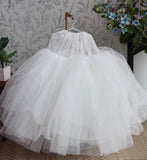 Handmade Doll Ball Gown Miniature Dress with Petticoat Black White 1/6 1/4 1/3 Scale