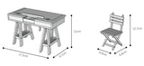 1:6 Scale Dollhouse Artist Easel Desk & Chair Miniature Art Studio Furniture Props Set