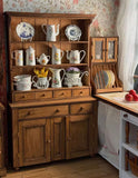 1:6 Scale Vintage Style Wooden Kitchen Sideboard Cabinet with Drawers Miniature Dollhouse Plates Organiser & Shelves Furniture Handmade
