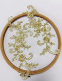 Gold Lace Applique Pair Floral Embroidered Lace Motifs Matching 20 Pairs (40pcs)
