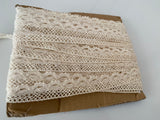 Craftuneed Bundle 13Meters ivory cotton crochet lace trim sewing dress lace trimming 1.6cm width