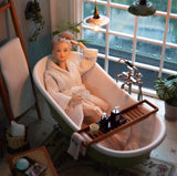 Craftuneed 1:6 Scale Doll White Bathrobe or 3-Piece Towel Set Miniature Dollhouse Spa Bathroom Accessories For Fashion Dolls