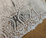 Ivory Beaded Lace Fabric by Yard Bridal Floral Sequin Embroidered Lace For Wedding DIY