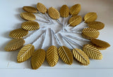 Craftuneed Bundle 200pcs Gold Fabric Rose Leaves with Wire Stems Artificial Floral Decoration for Craft DIY
