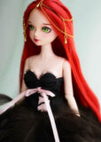 Craftuneed Halloween Witch Doll Costume Gothic Fantasy Outfit Set Black Feather Skirt Cape Hat Corset for 1/6, 1/4, 1/3 Scale Dolls