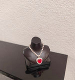 Set of 3 Miniature Doll Jewellery 1:6 Scale Red Rhinestone Necklaces Earrings Handmade