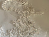 Ivory Sequins Lace Trim Bundle Embroidered Tulle Trimming For Bridal DIY (Total 10.8 Meters)