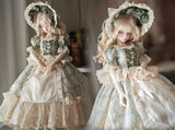 Craftuneed Victorian Rococo Doll Dress Set for BJD Includes Lace Grown, Underskirt, Petticoat and Hat Fits 1/6 OB24 1/4 1/3 Dolls