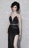 Handmade Sparkly Evening Doll Gown Evening Dress with Necklace 1/6 1/4 1/3 scale