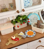 1:6 Scale Dollhouse Kitchen Cabinet Handmade Miniature Cupboard Wooden Hutch Furniture