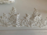 Bundle Ivory Embroidered Lace Trim 15.8 Meters Sew On Floral Lace Trimming For Bridal Wedding Dress Veil DIY Craftuneed