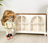 Craftuneed 1:12 Scale Miniature French Style Vintage Sideboard Display Cabinet Dollhouse Storage Bookcase Doll Furniture Available in Black