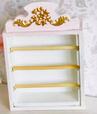 Handmade 1:6 Scale Miniature Thread & Lace Storage Rack Set Wooden Dollhouse Sewing Room Decor