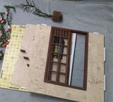 1:6 Miniature Garden Scene Dollhouse Kit – Pre-Furnished Panels Flat Pack Diorama Scene