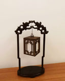 Craftuneed 1:6 Scale Dollhouse Traditional Japanese Lantern with Wooden Stand Miniature Diorama Hanging Light Accessory For Fashion Dolls