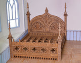 DIY Gothic Dollhouse Bed Frame Bedding Kit Miniature Furniture Unassembled 1/6 1/12 Scale