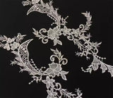 Gold Se5 Pairs Ivory Bridal Lace Applique Floral Embroidery Lace Motif Patch For Wedding DIY