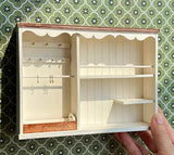 1:6 Scale Dollhouse Kitchen Furniture Miniature Vintage Style Sink Counter Wooden Cupboard Shelves Cabinet For Dolls Handmade