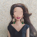 Set of 3 Pairs Doll Earrings Handmade Miniature Feather Rhinestone Jewellery Accessories