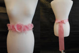 Handmade Baby Pink Bridal Beaded Sash Belt – Chiffon Flower Wedding Dress Belt