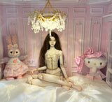 Craftuneed 1:6 Scale Miniature Doll Faux Crystal chandelier Dollhouse Hanging Ceiling Lighting props
