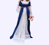 Handmade 1:6 Scale Vintage Romantic Doll Dress – Court Style Gown with Necklace & Hair Accessory