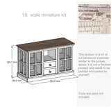Dollhouse Display Cabinet DIY Kit – 1/6 & 1/12 Scale Miniature Sideboard (Unassembled)