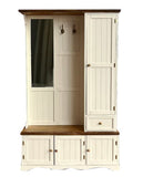 Handmade 1:6 scale Dollhouse Wardrobe Cabinet Miniature Wooden Mirror Closet Storage