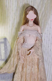 Handmade Vintage Lace Doll Dress and Necklace Miniature Gown For 1/6 1/4 1/3 Scale