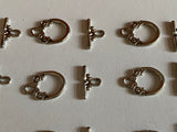 Craftuneed 11 Pairs Silver Tone Toggle Clasps Decorative T-Bar Fasteners for Jewellery Making