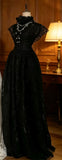 Handmade Gothic Doll Dress with Veil Black Lace Victorian Bridal Gown 1/6 1/4 1/3 Scale