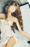 Handmade Miniature Lace Doll Dress and Chiffon Overlay Custom For 1/6 1/4 1/3 Scale